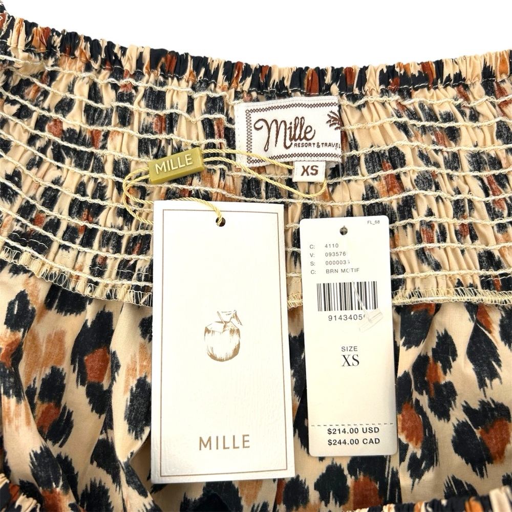 NWT Anthro x Mille Leopard Print Long Sleeve Jessie Top Size XS - Picture 10 of 11